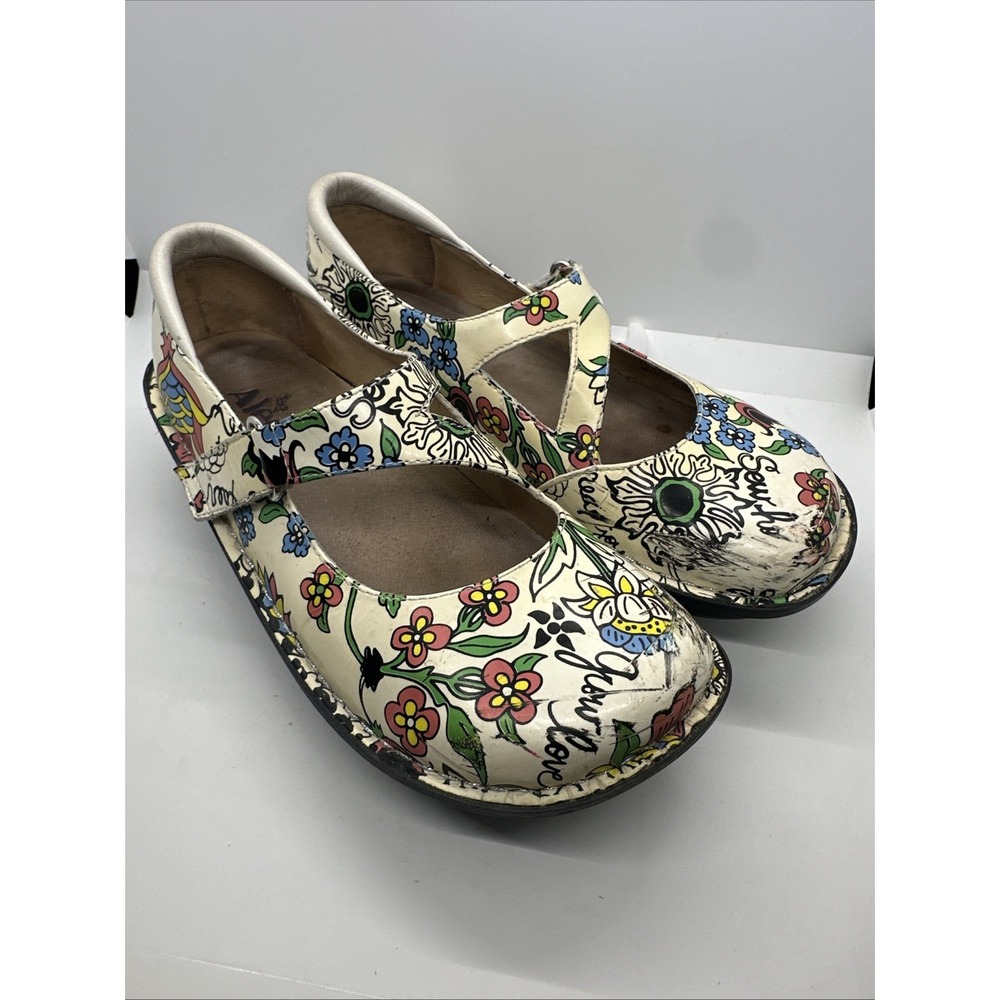 Alegria Dayna DAY-353 womens floral print mary jane shoes size EU 37 US 6.5‎ 7